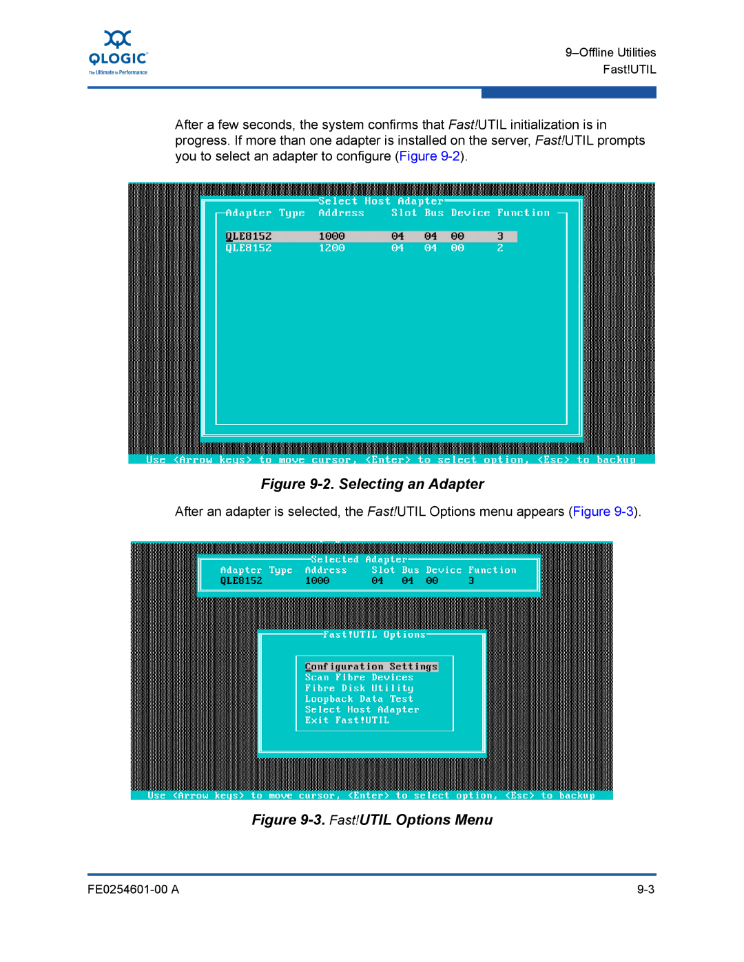 Q-Logic 8100 SERIES manual Selecting an Adapter 