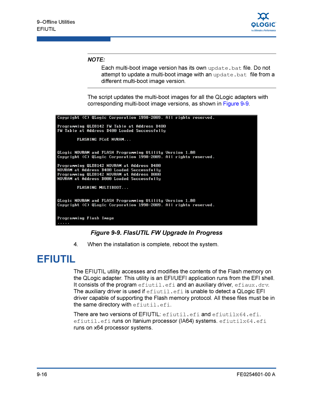 Q-Logic 8100 SERIES manual Efiutil 