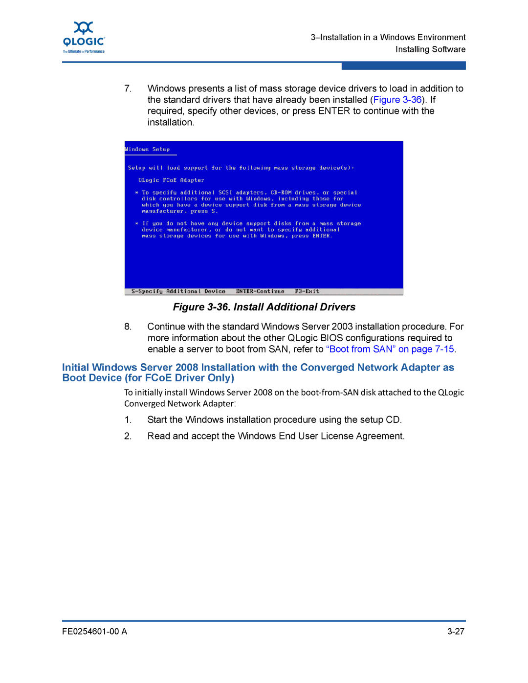 Q-Logic 8100 SERIES manual Install Additional Drivers 