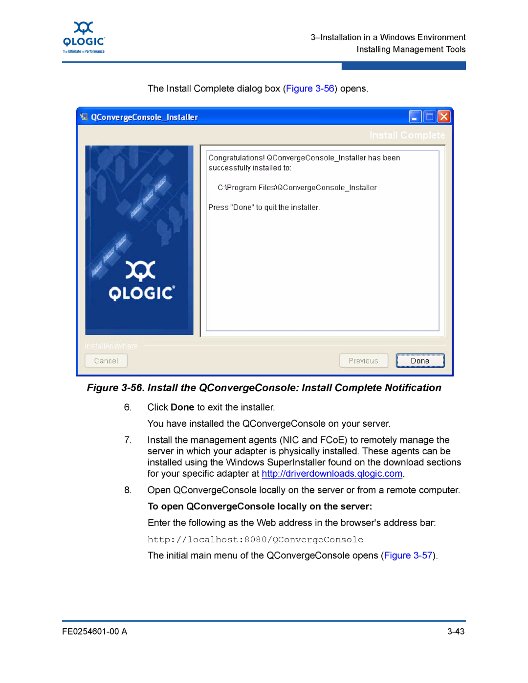 Q-Logic 8100 SERIES manual To open QConvergeConsole locally on the server 