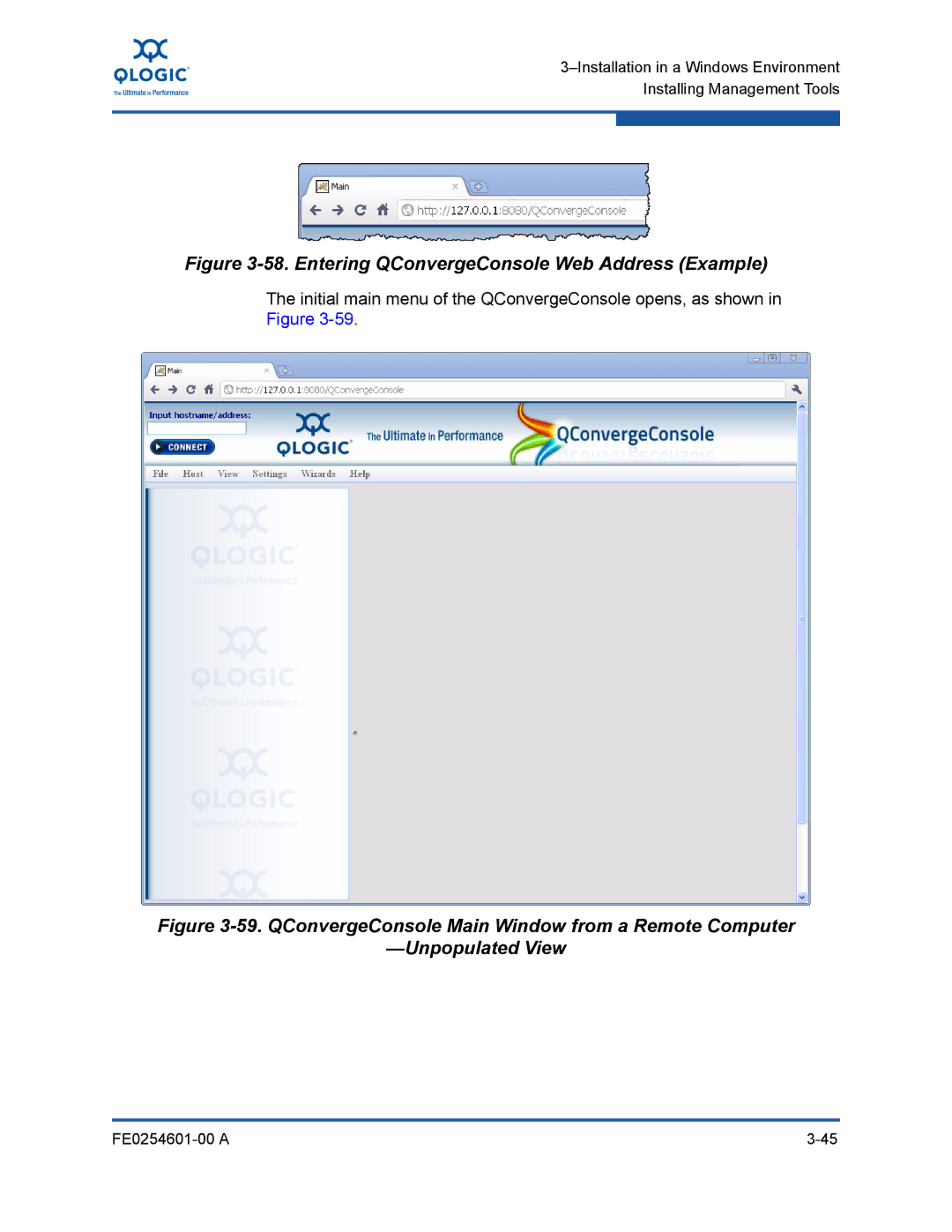 Q-Logic 8100 SERIES manual Entering QConvergeConsole Web Address Example 