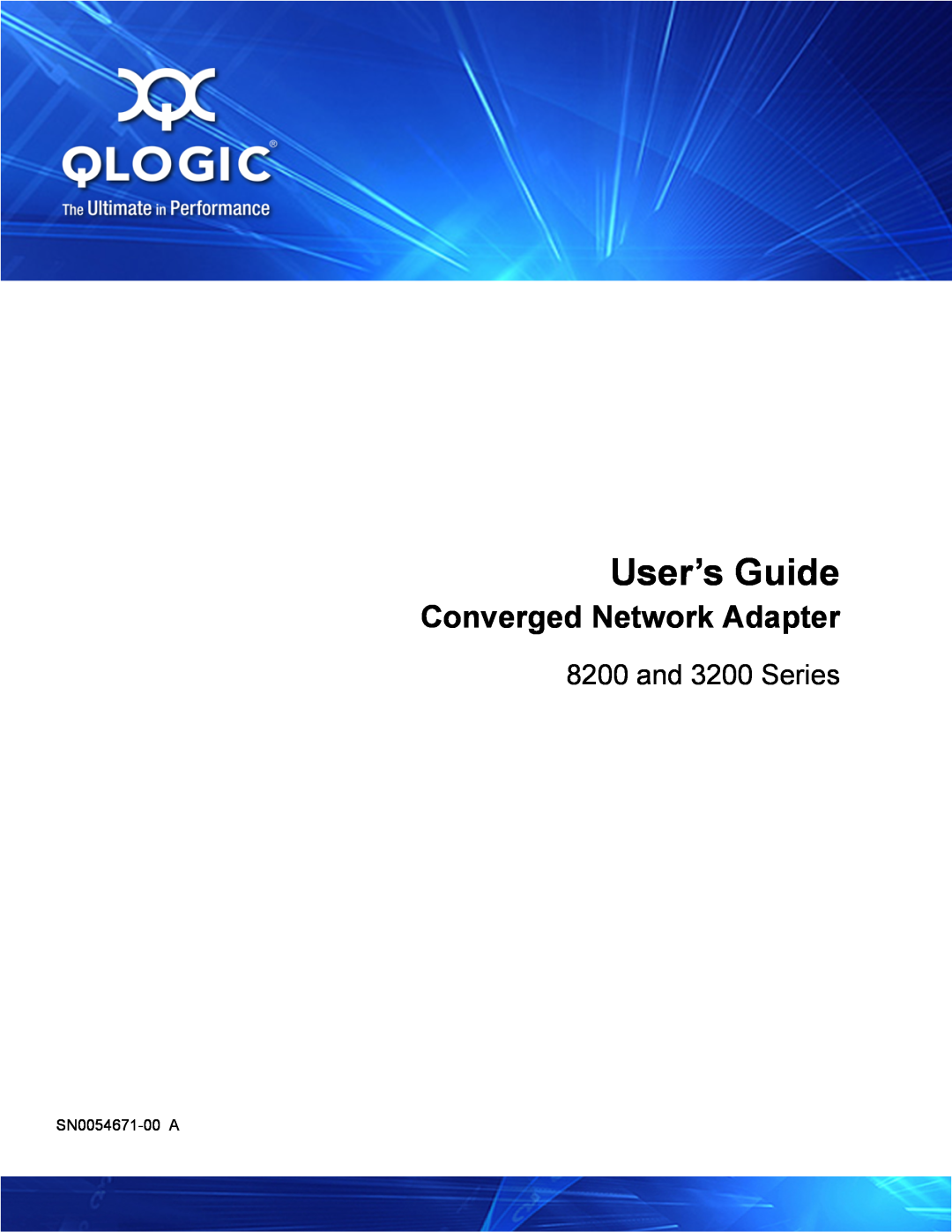 Q-Logic 8200 manual User’s Guide, Converged Network Adapter, and 3200 Series 
