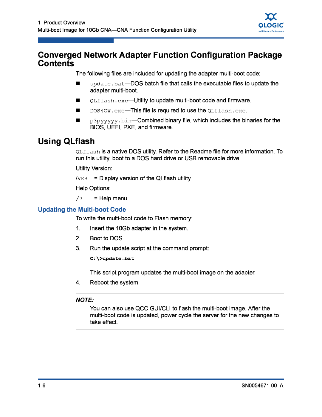 Q-Logic 8200, 3200 manual Converged Network Adapter Function Configuration Package Contents, Using QLflash 