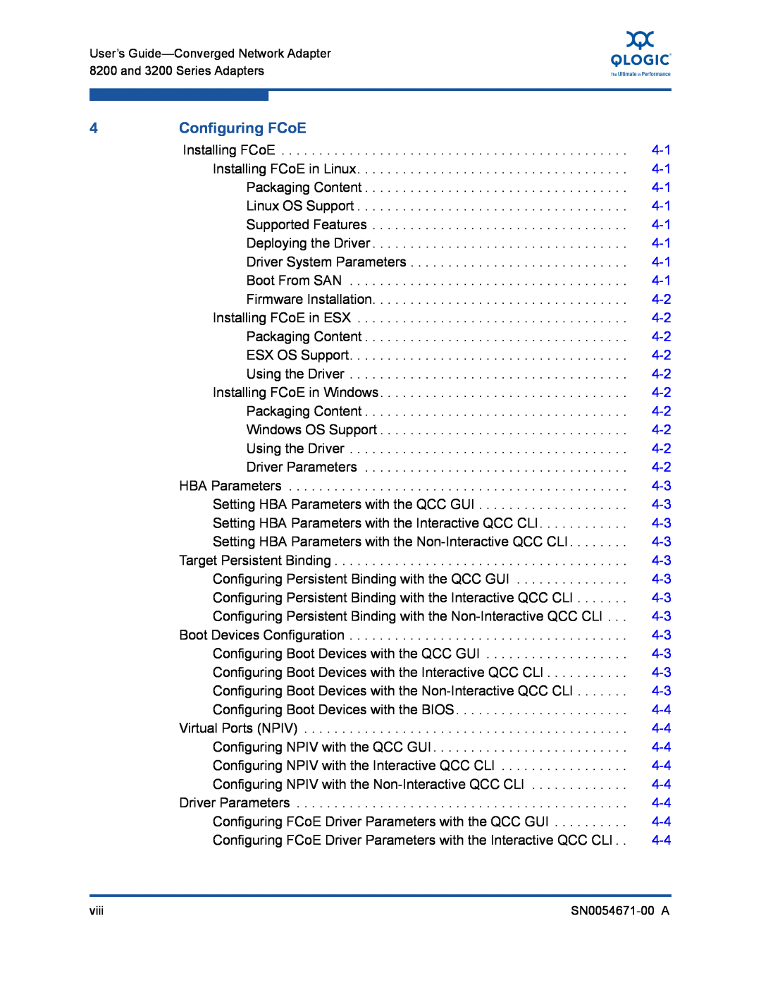 Q-Logic 8200, 3200 manual Configuring FCoE 