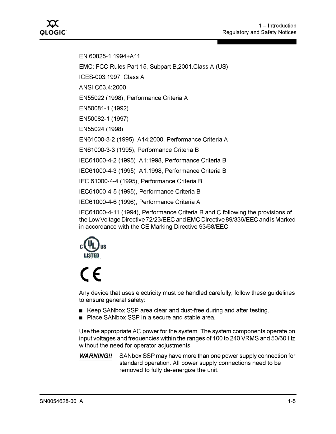 Q-Logic 8200 SERIES manual Introduction Regulatory and Safety Notices 