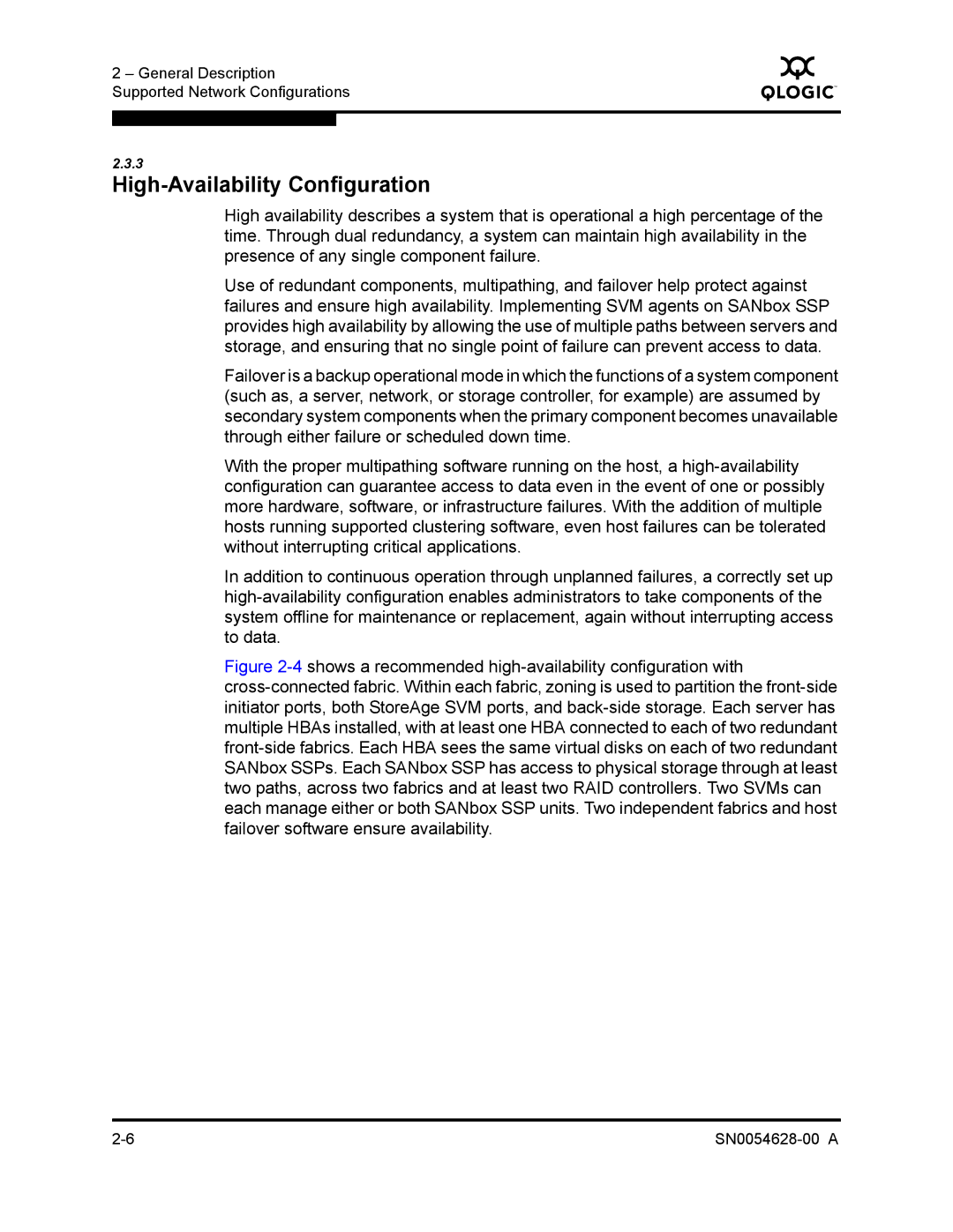 Q-Logic 8200 SERIES manual High-Availability Configuration 