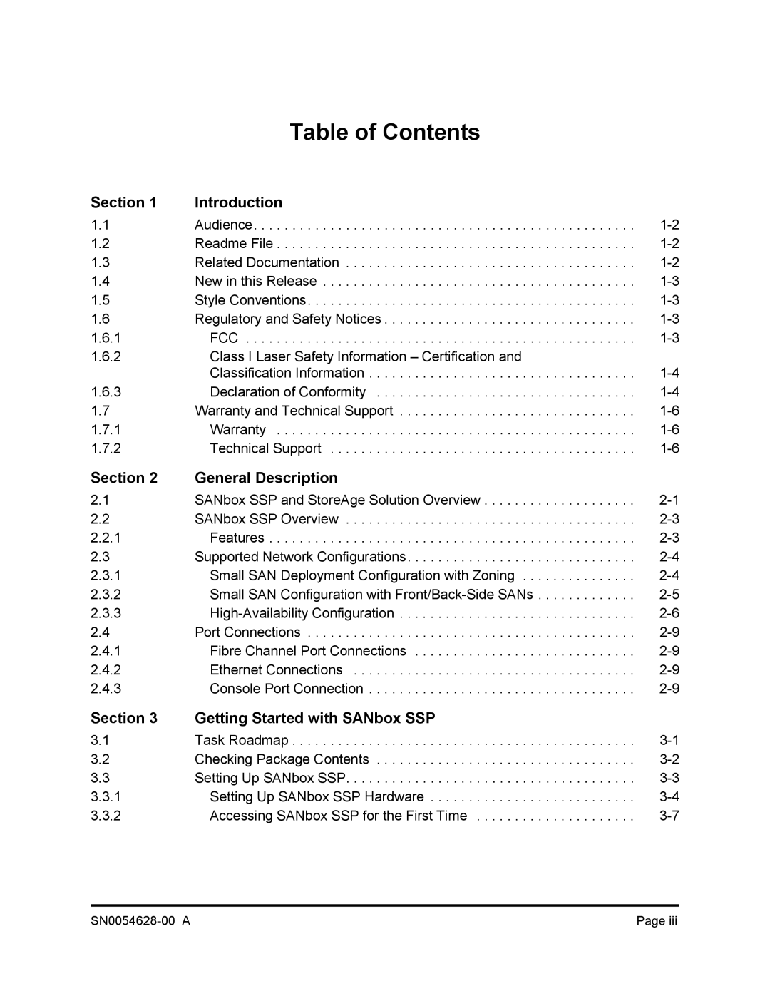 Q-Logic 8200 SERIES manual Table of Contents 