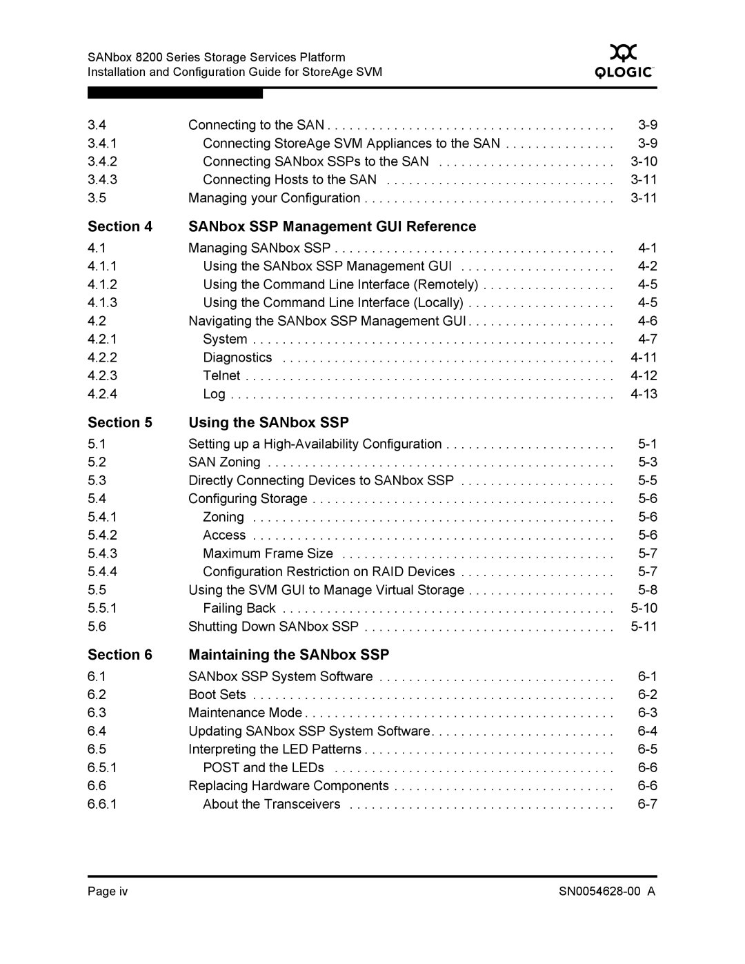 Q-Logic 8200 SERIES manual Section SANbox SSP Management GUI Reference, Using the SANbox SSP 