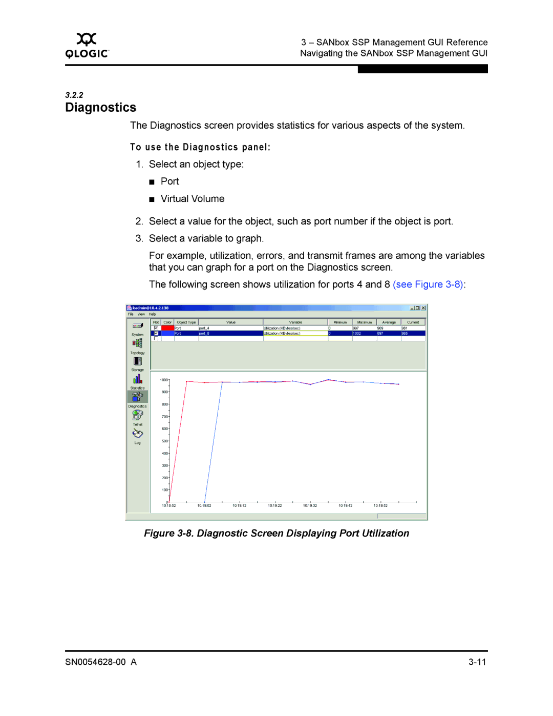 Q-Logic 8200 SERIES manual To use the Diagnostics panel 