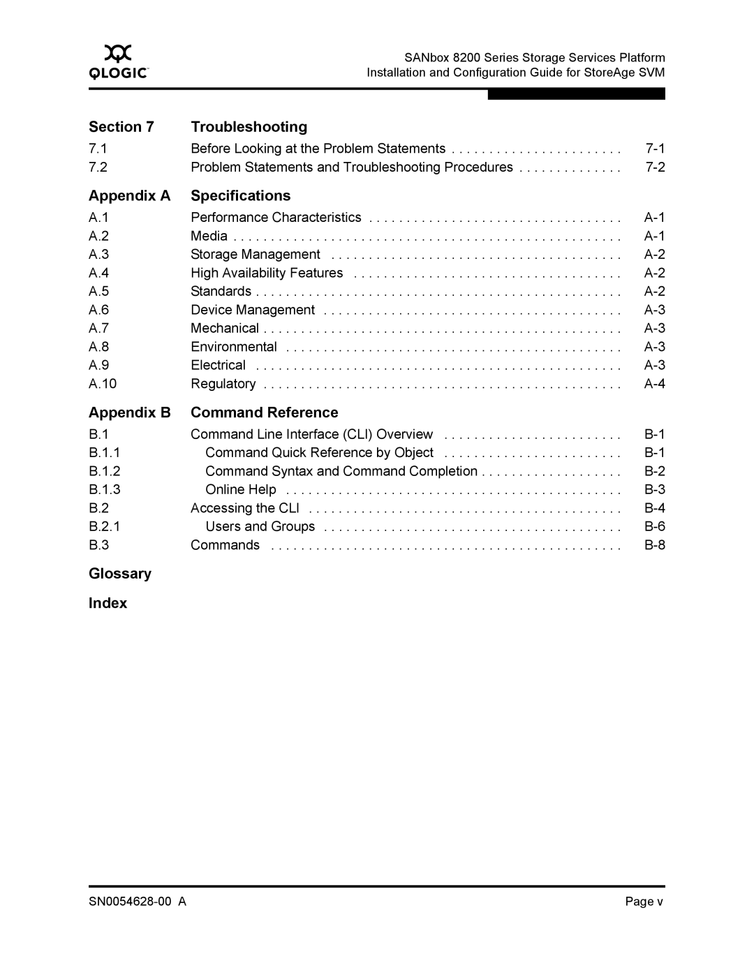 Q-Logic 8200 SERIES manual Section Troubleshooting 