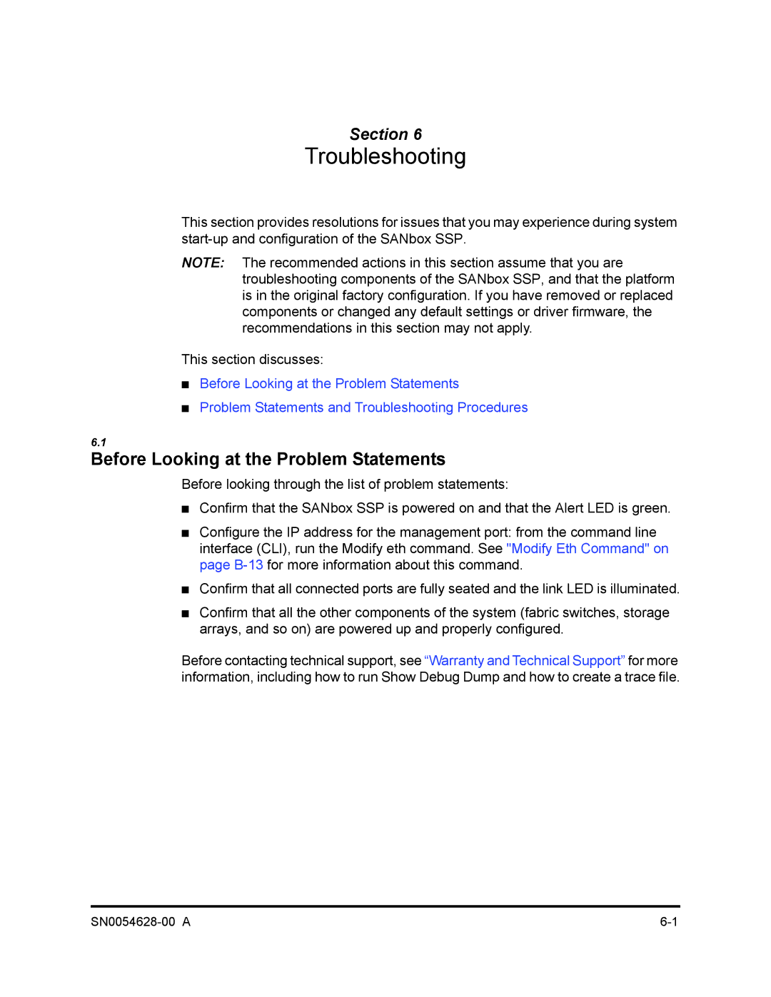 Q-Logic 8200 SERIES manual Troubleshooting, Before Looking at the Problem Statements 