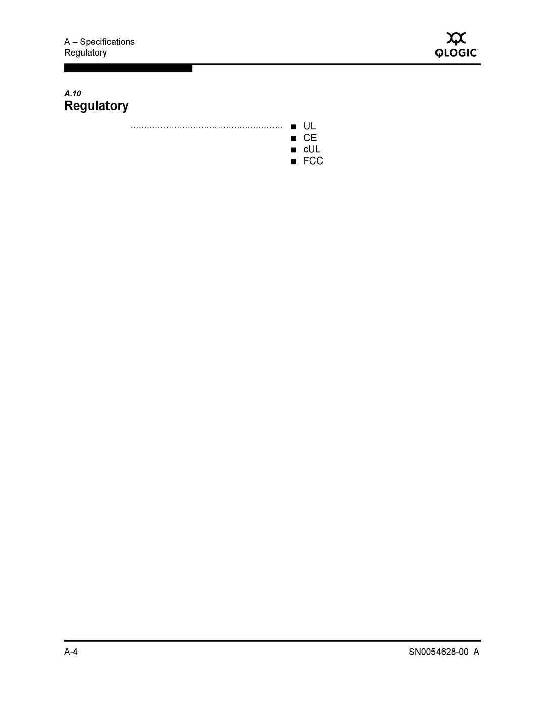 Q-Logic 8200 SERIES manual Regulatory 