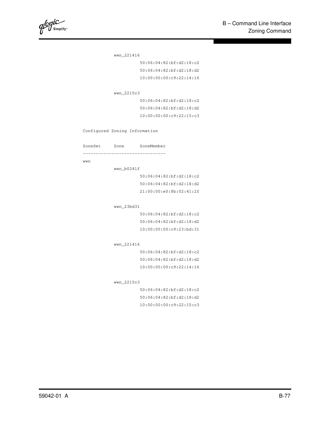 Q-Logic 8C manual Command Line Interface 