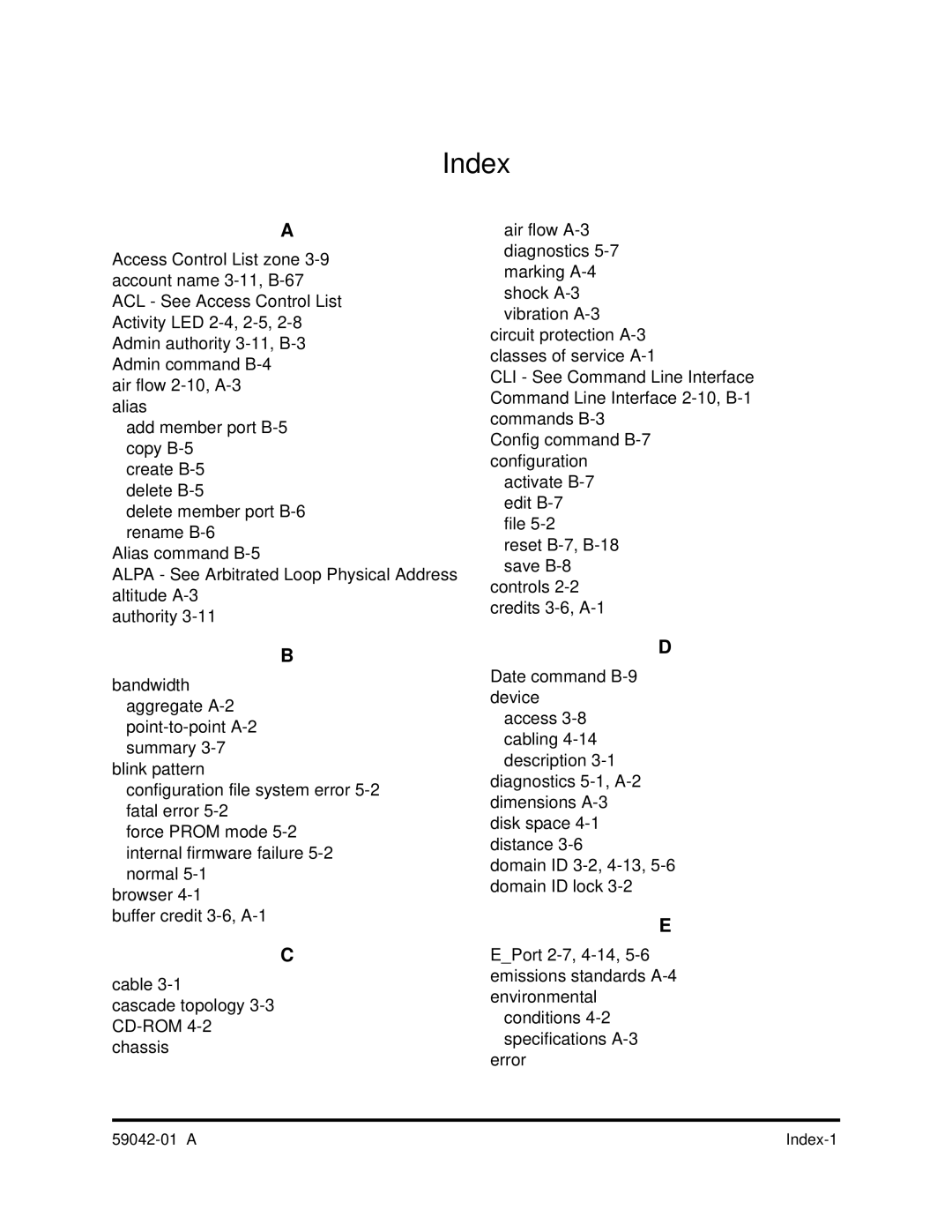 Q-Logic 8C manual Index 