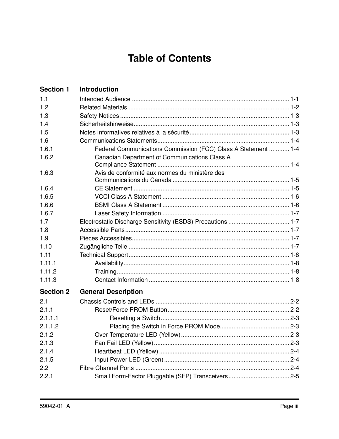 Q-Logic 8C manual Table of Contents 