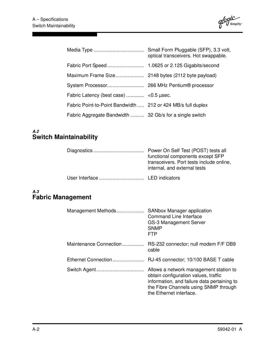 Q-Logic 8C manual Switch Maintainability, Ftp 