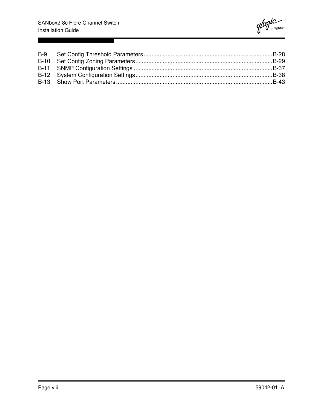 Q-Logic 8C manual Set Config Threshold Parameters 