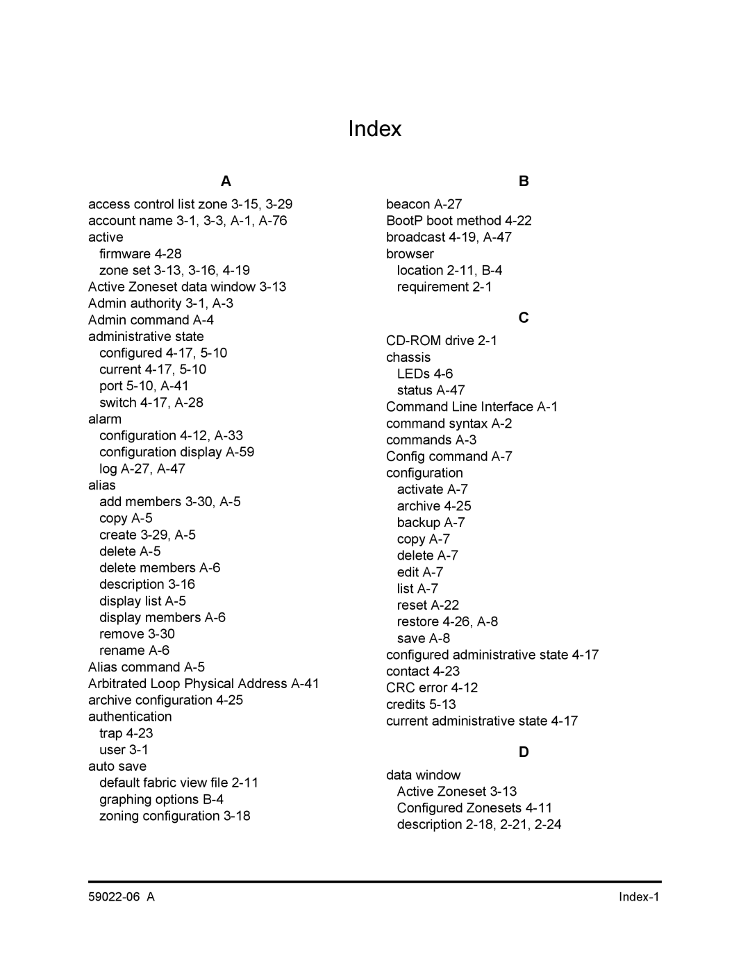 Q-Logic 8C/16 manual Index 