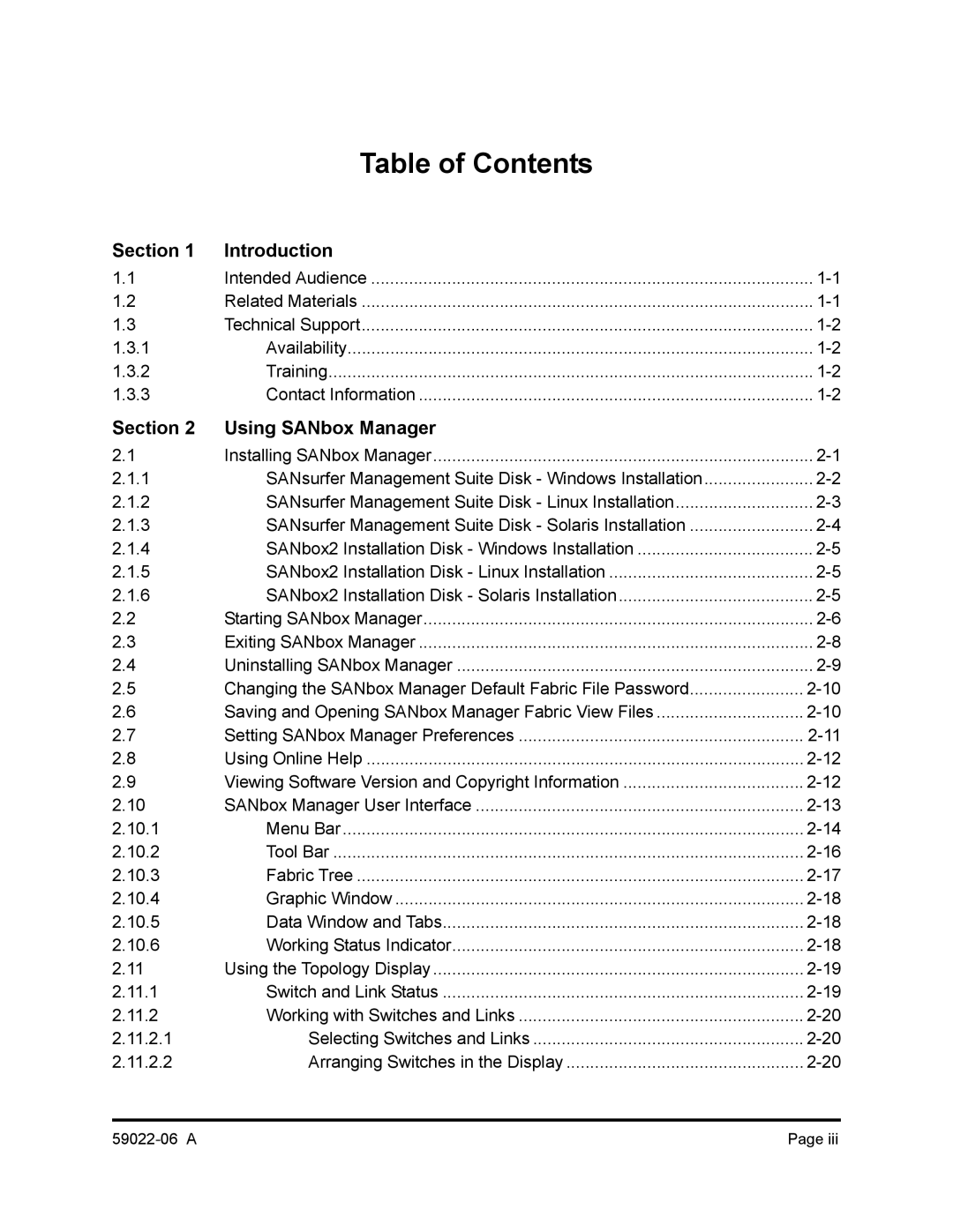 Q-Logic 8C/16 manual Table of Contents 