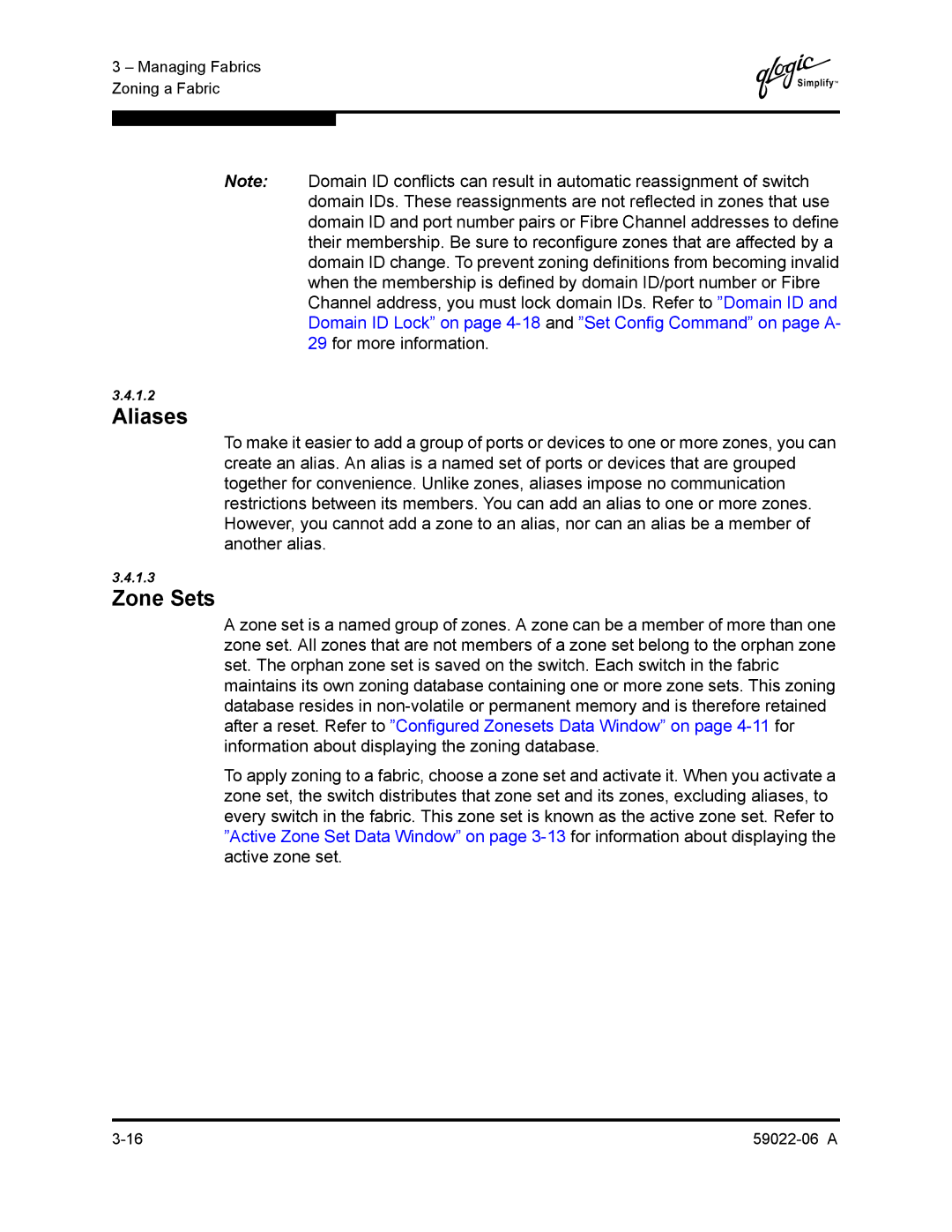 Q-Logic 8C/16 manual Aliases, Zone Sets 