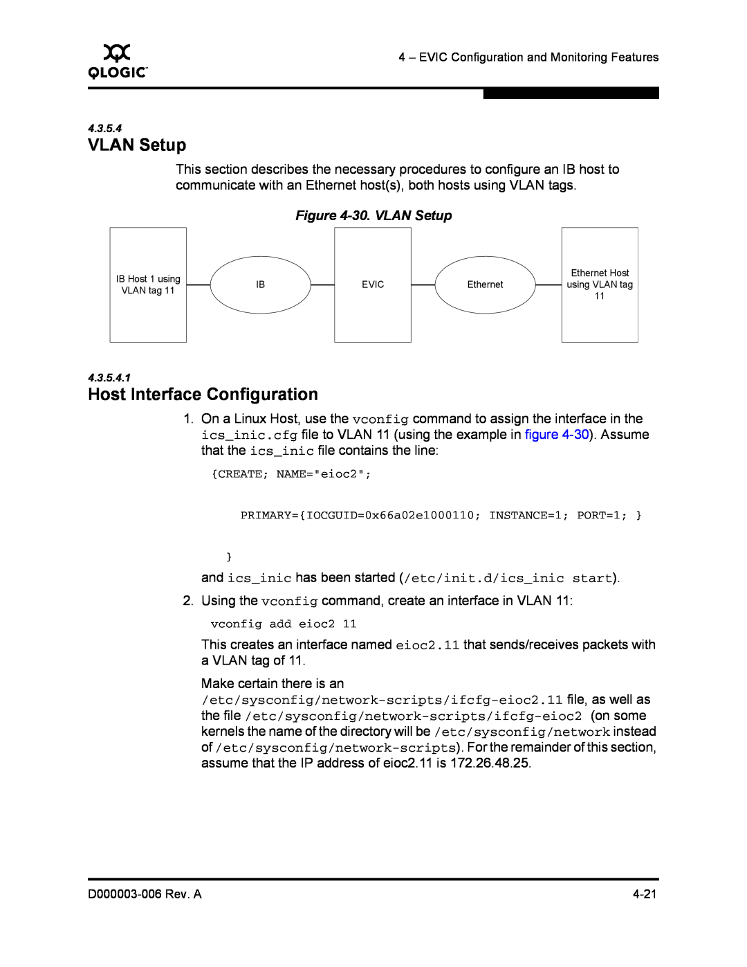 Q-Logic 9000 manual Host Interface Configuration, 30. VLAN Setup 
