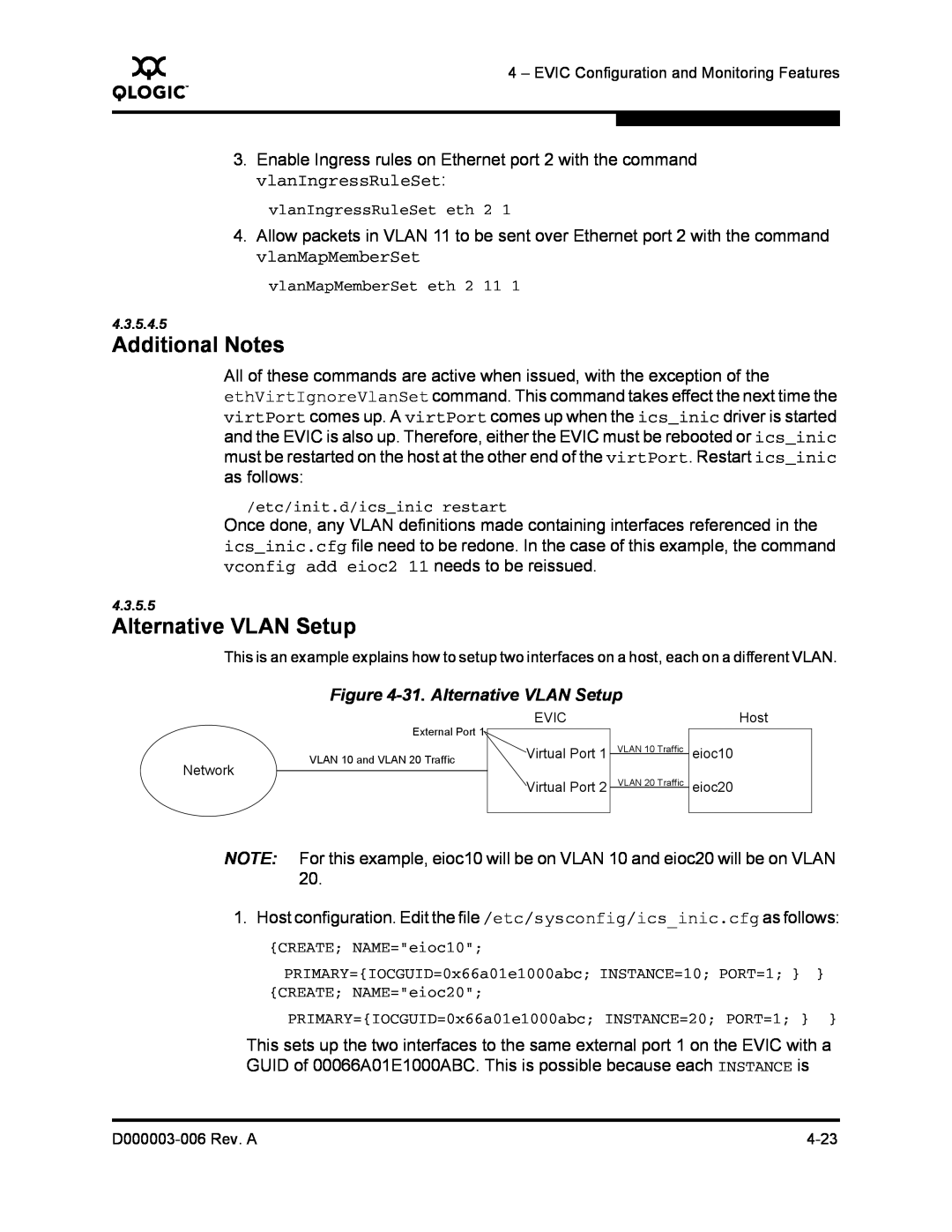 Q-Logic 9000 manual Additional Notes, 31. Alternative VLAN Setup 