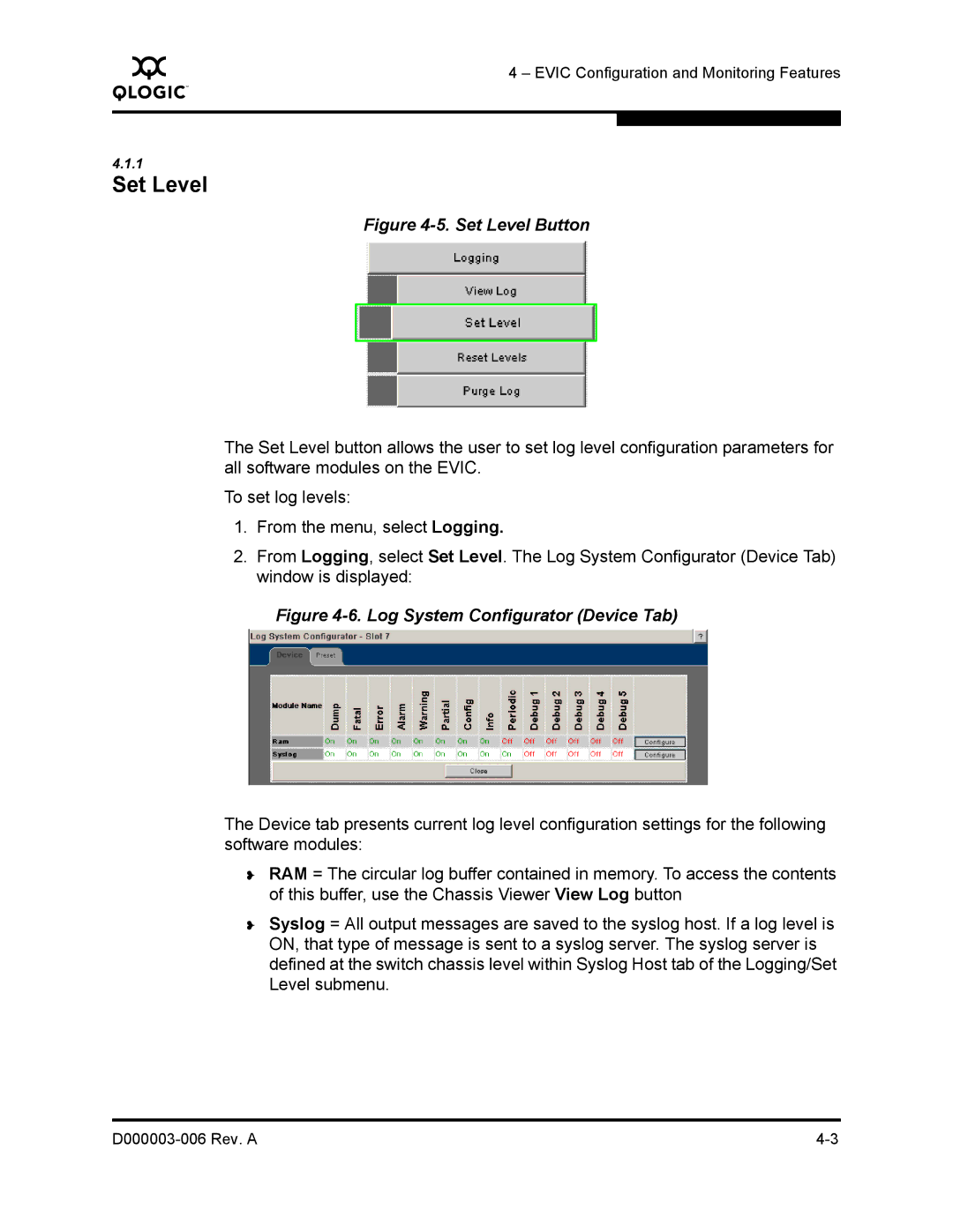 Q-Logic 9000 manual Evic Configuration and Monitoring Features 