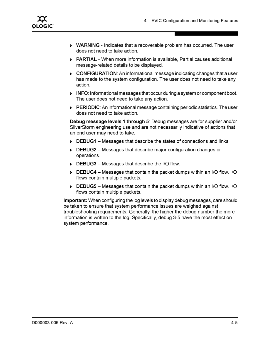 Q-Logic 9000 manual Evic Configuration and Monitoring Features 