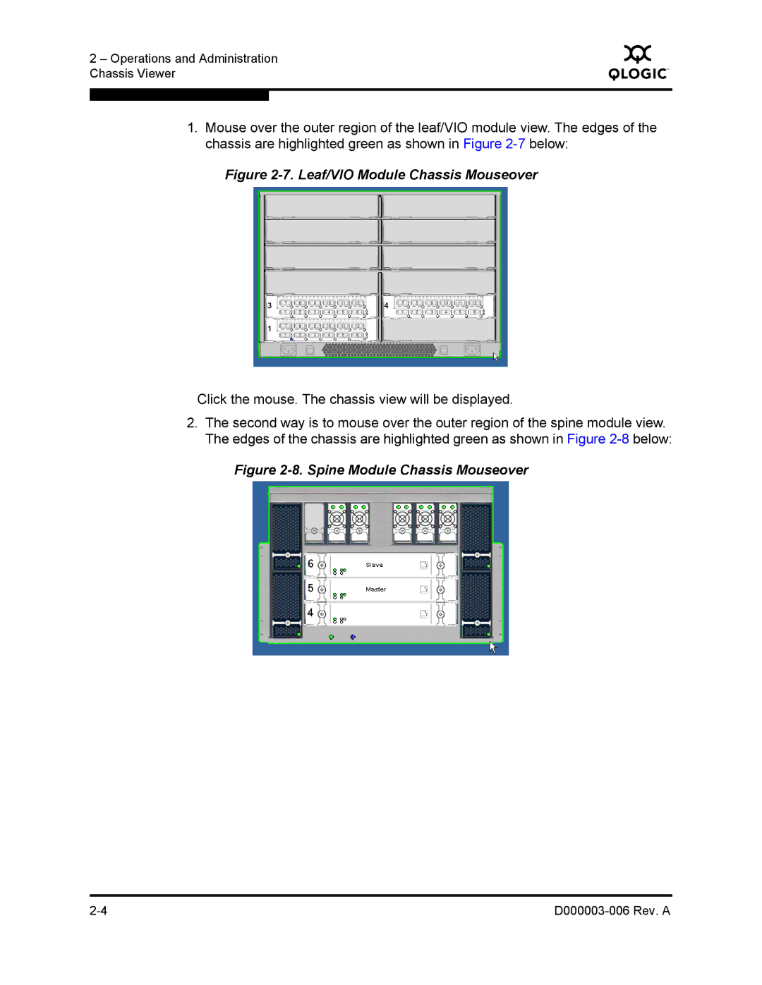 Q-Logic 9000 manual Leaf/VIO Module Chassis Mouseover 