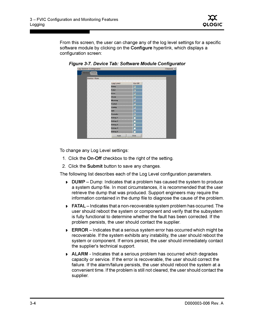 Q-Logic 9000 manual Device Tab Software Module Configurator 