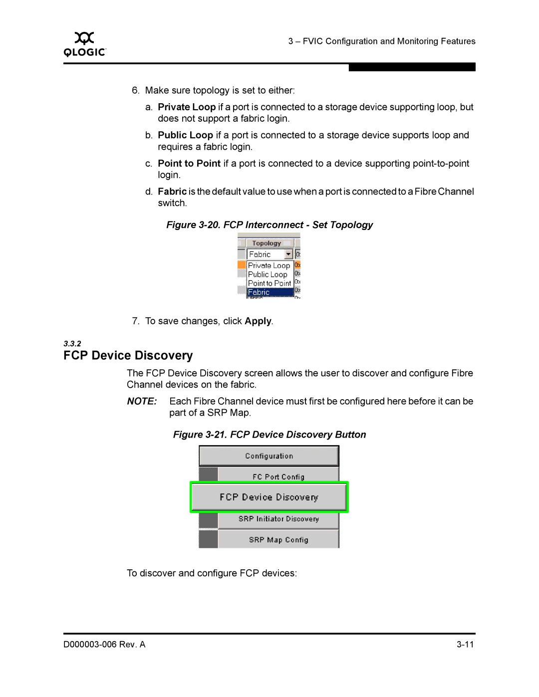 Q-Logic 9000 manual FCP Device Discovery, FCP Interconnect Set Topology 