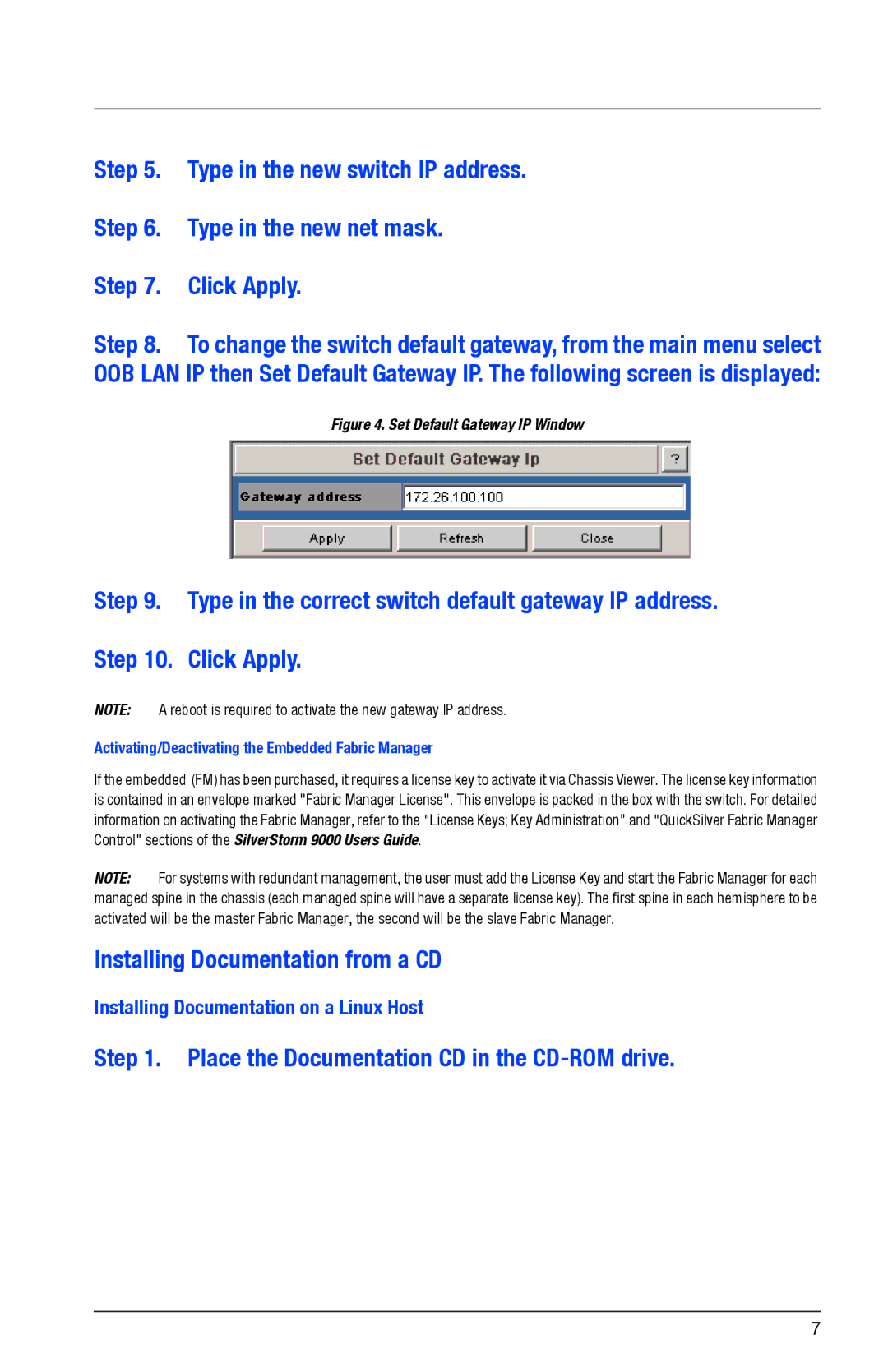 Q-Logic 9080 quick start Installing Documentation from a CD, Place the Documentation CD in the CD-ROM drive 