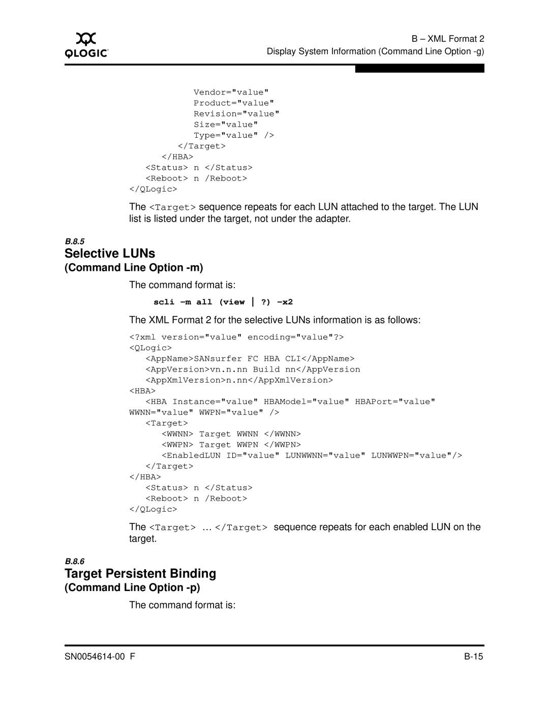 Q-Logic FC HBA CLI manual Scli -m all view ? 