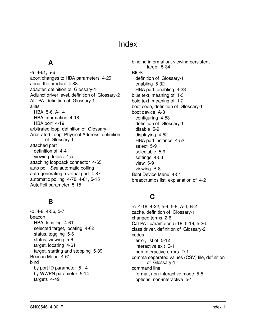 Q-Logic FC HBA CLI manual Index 