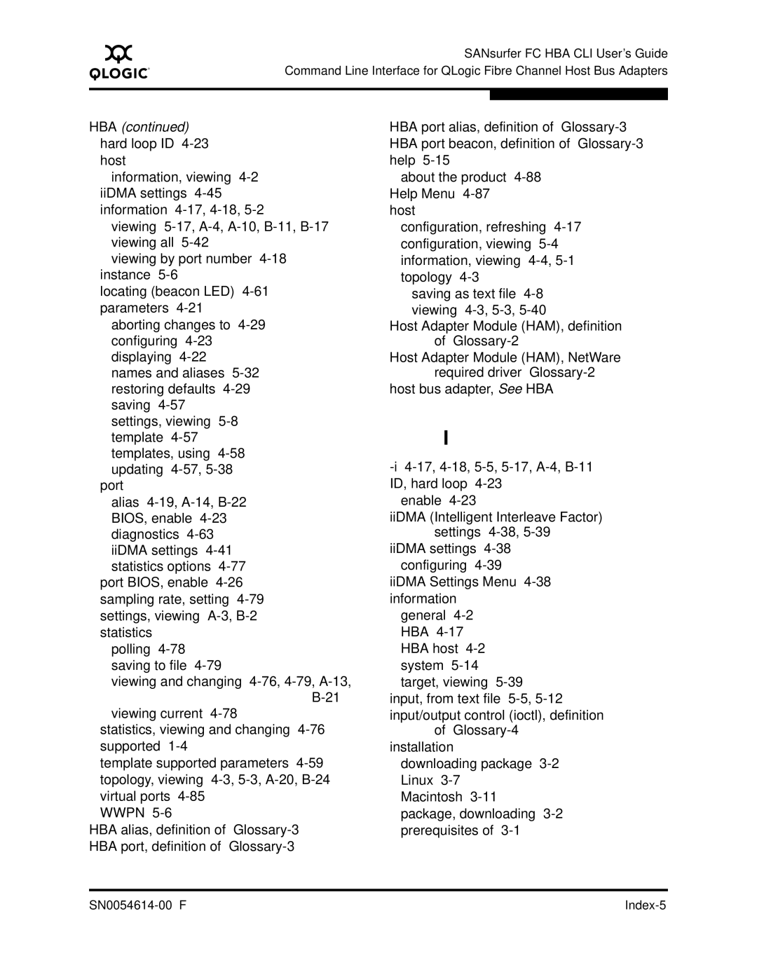 Q-Logic FC HBA CLI manual HBA hard loop ID 4-23host 