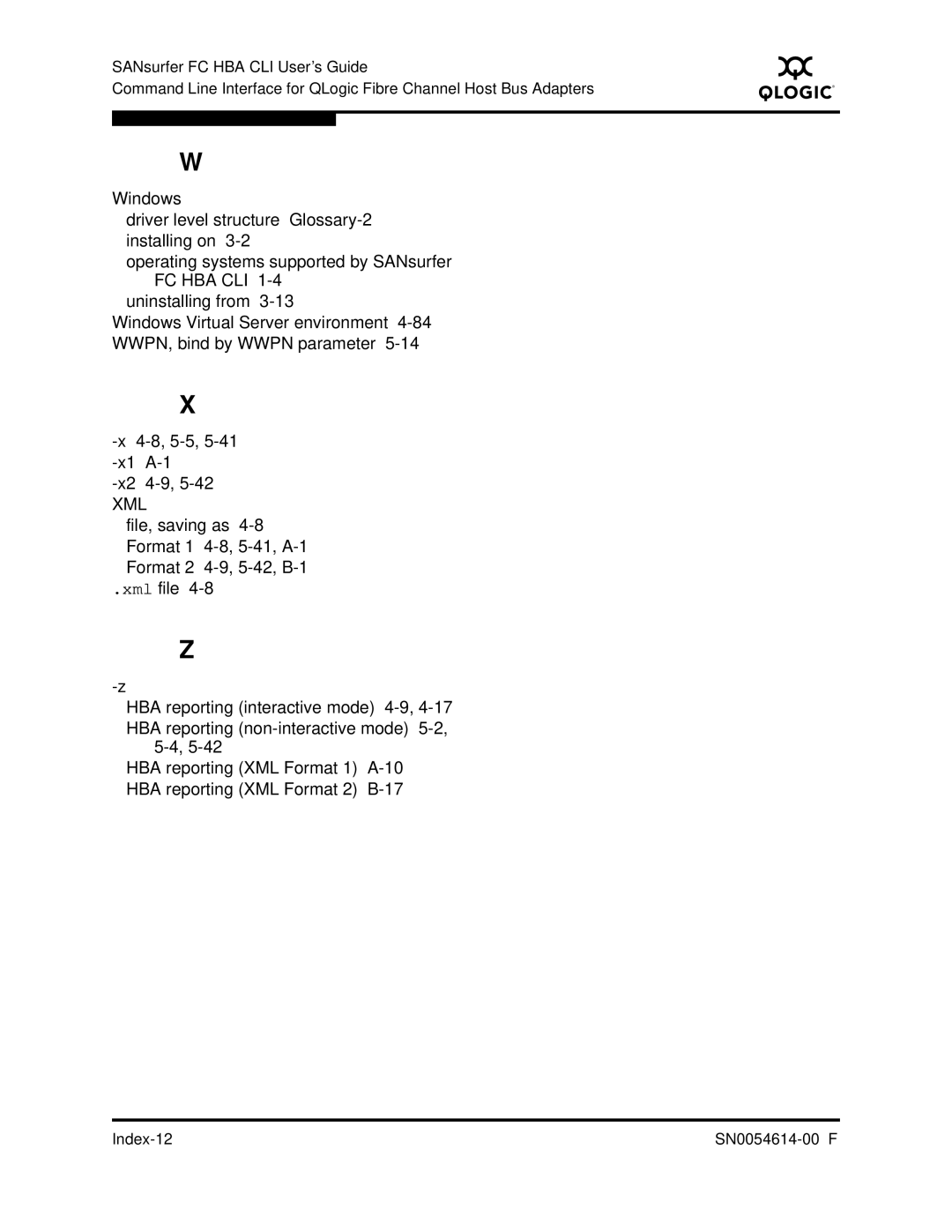 Q-Logic FC HBA CLI manual Xml 