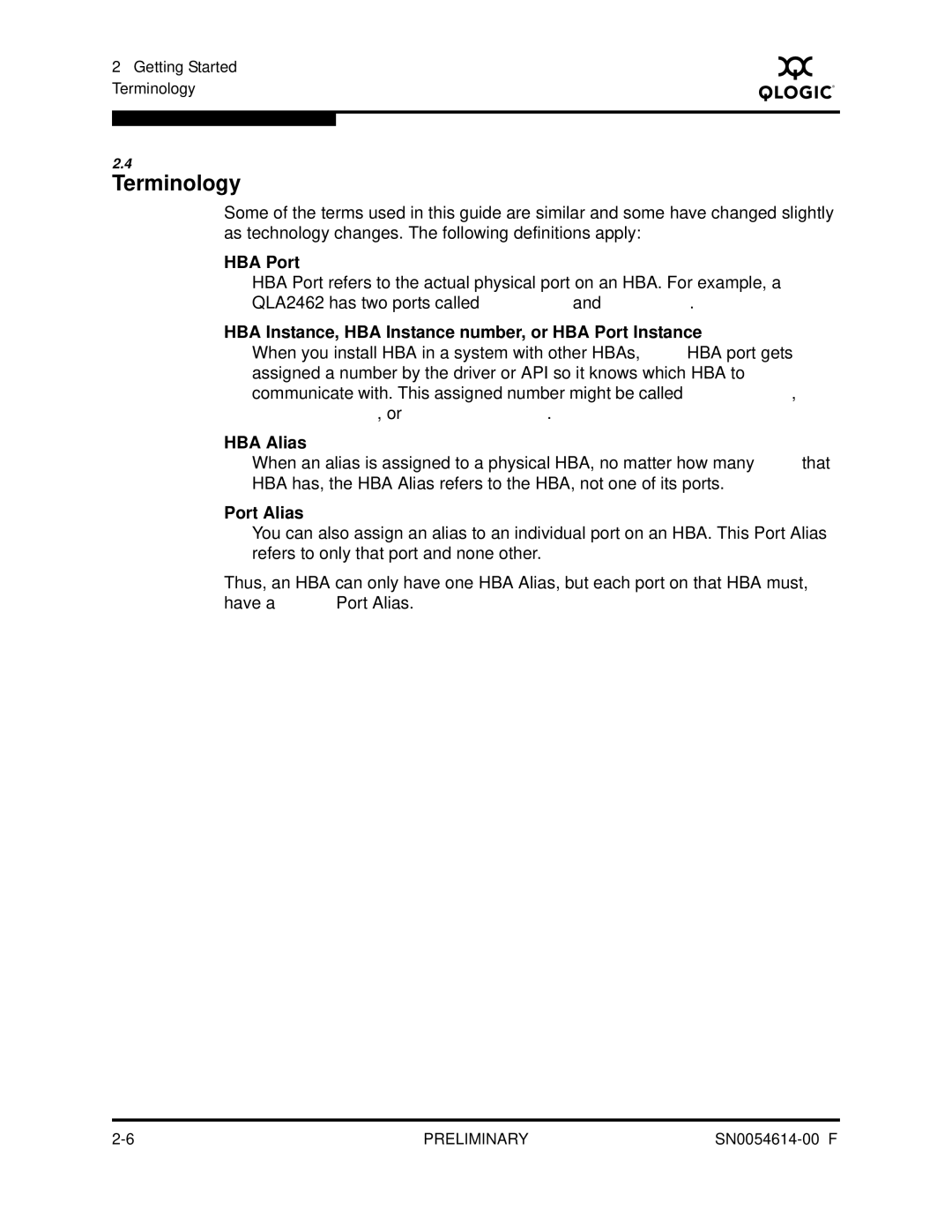 Q-Logic FC HBA CLI manual Terminology, HBA Port 