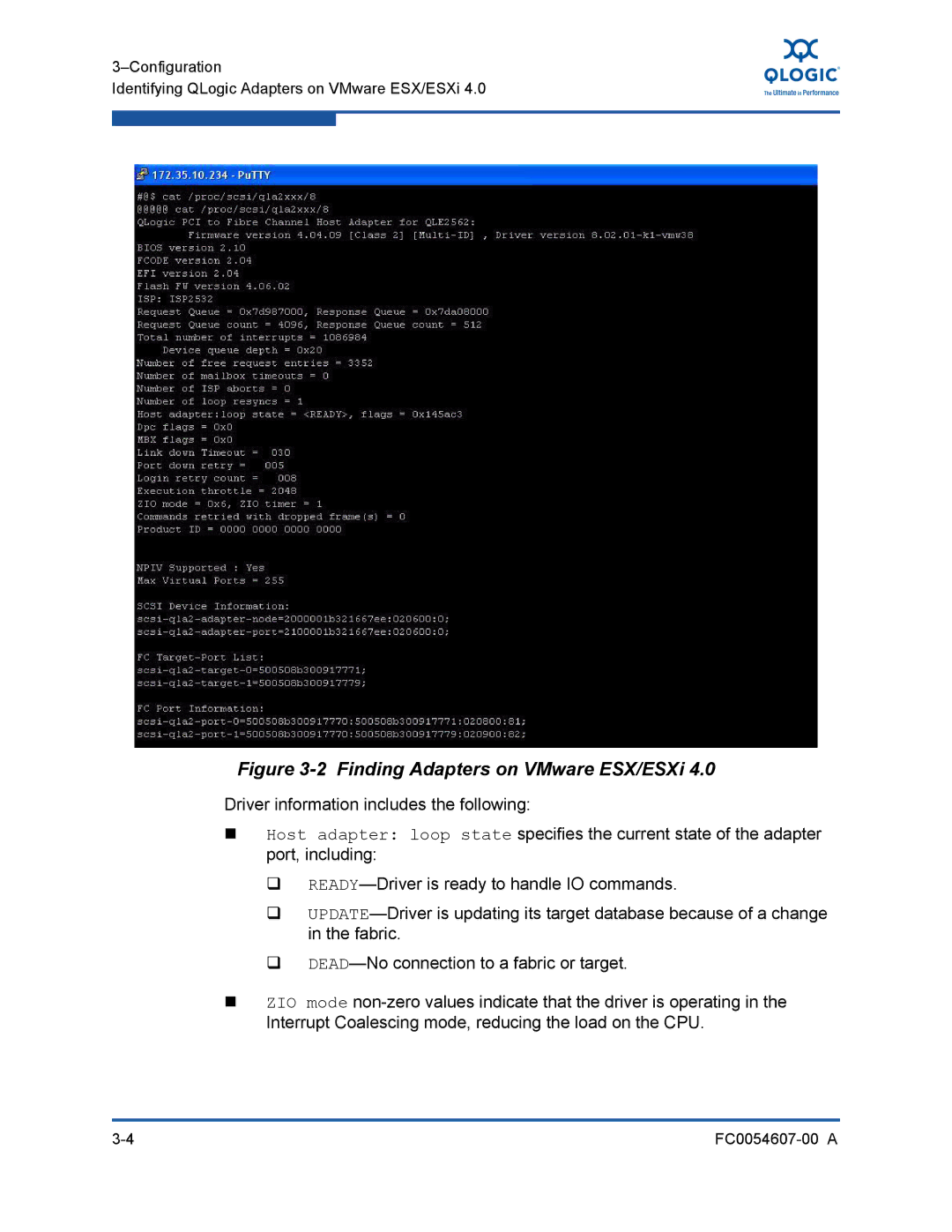 Q-Logic FC0054607-00 A manual Finding Adapters on VMware ESX/ESXi 