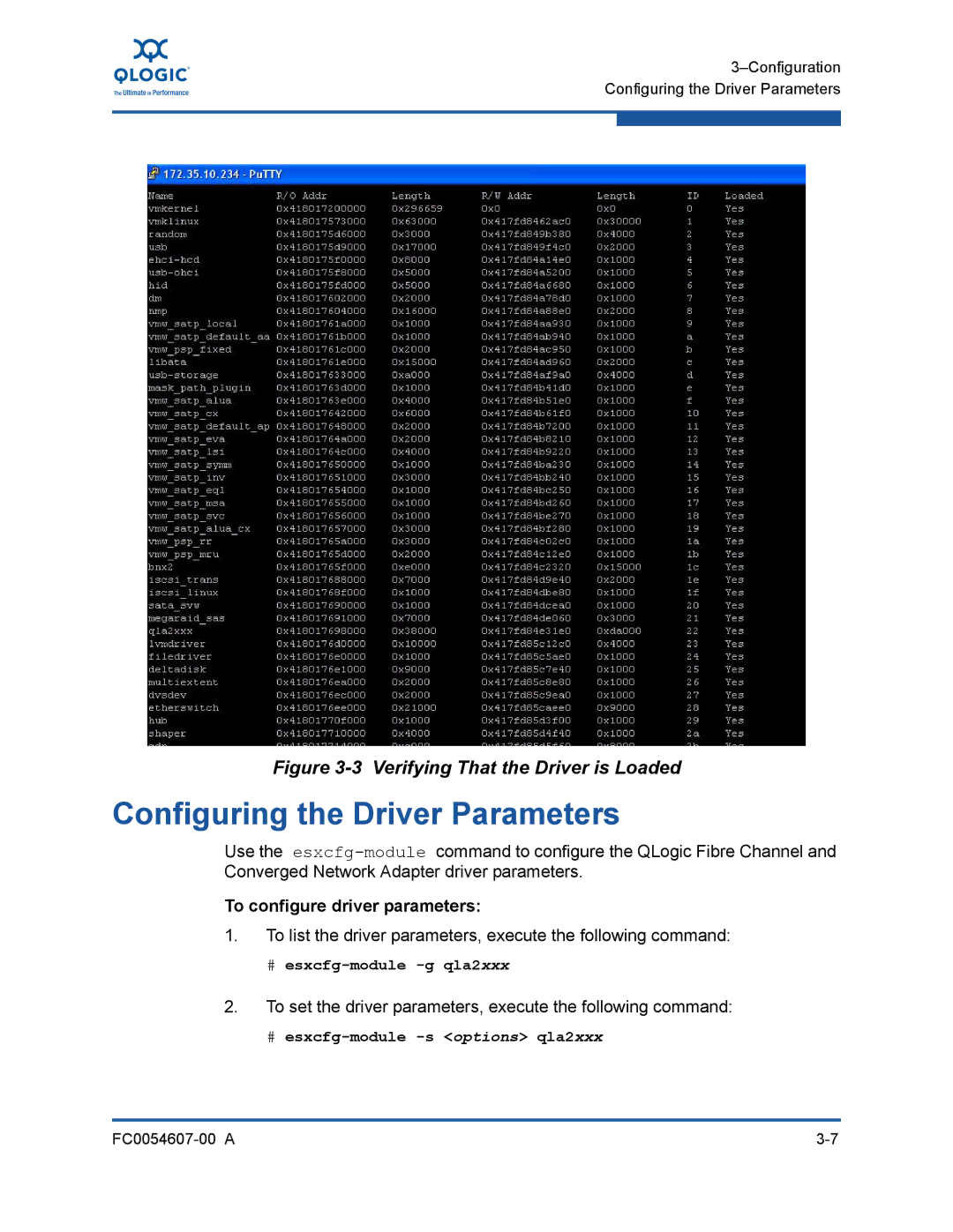 Q-Logic FC0054607-00 A manual Configuring the Driver Parameters, To configure driver parameters 