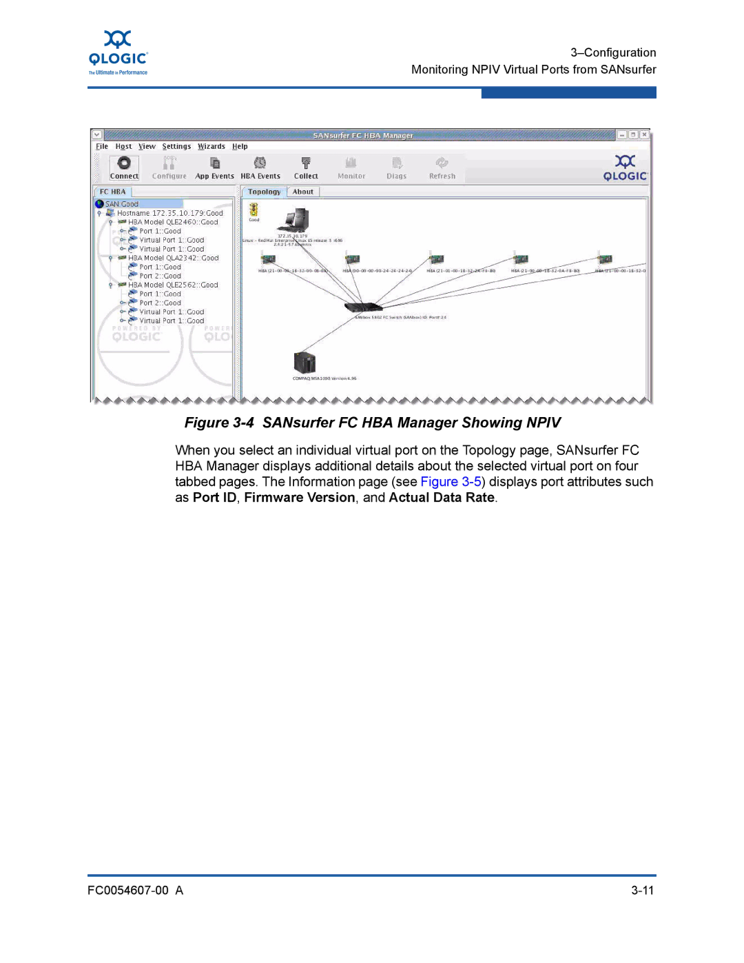 Q-Logic FC0054607-00 A manual SANsurfer FC HBA Manager Showing Npiv 