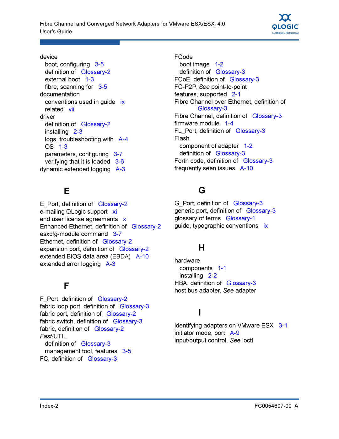 Q-Logic FC0054607-00 A manual Glossary-2, Glossary-3 