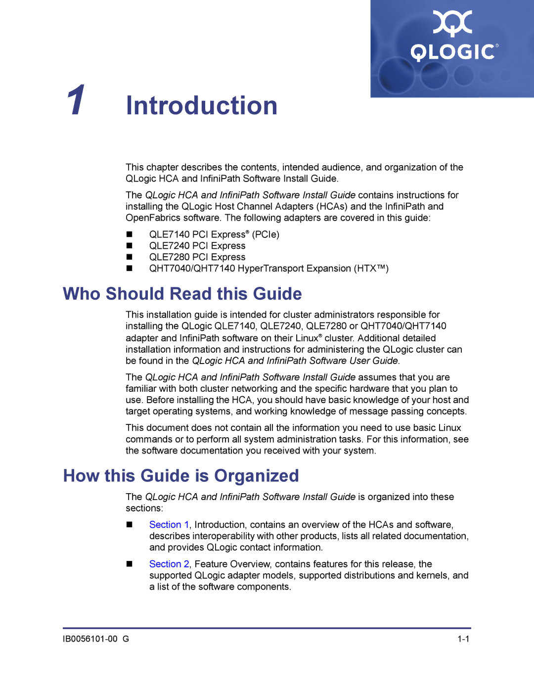 Q-Logic IB0056101-00 G manual Who Should Read this Guide, How this Guide is Organized 