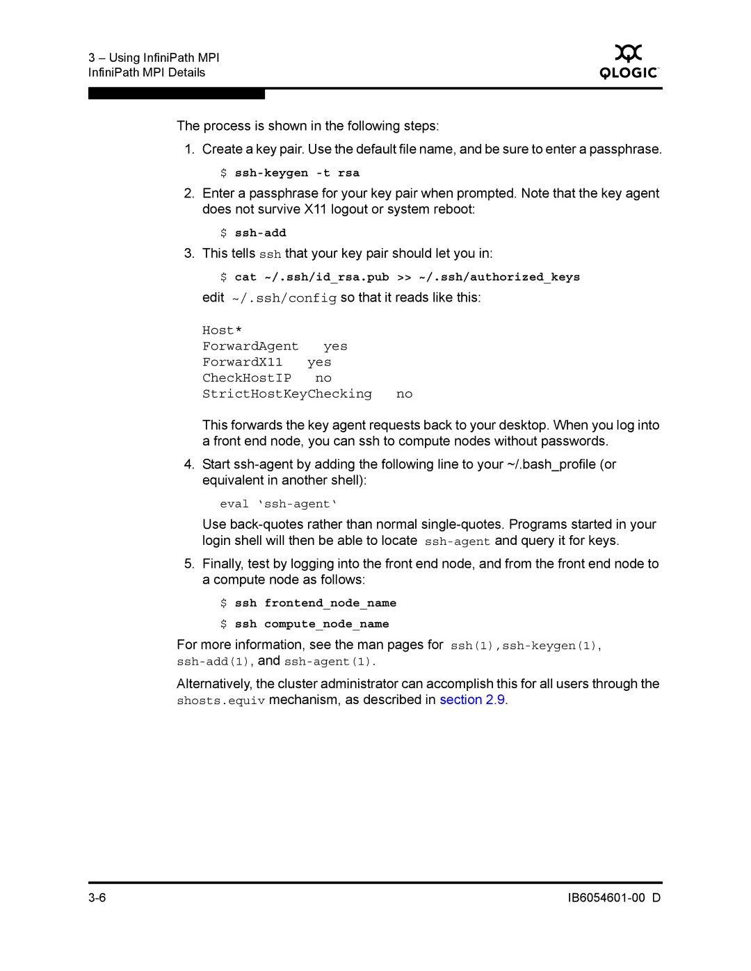 Q-Logic IB6054601-00 D This tells ssh that your key pair should let you, Edit ~/.ssh/config so that it reads like this 