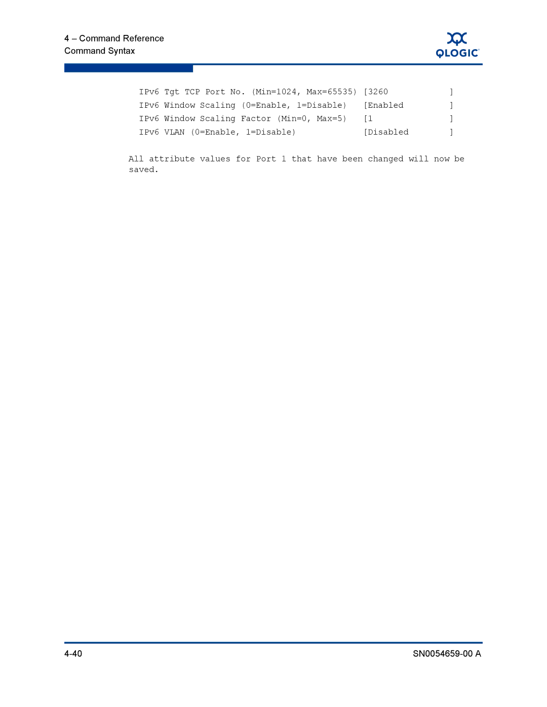 Q-Logic ISR6142 manual IPv6 Tgt TCP Port No. Min=1024, Max=65535 