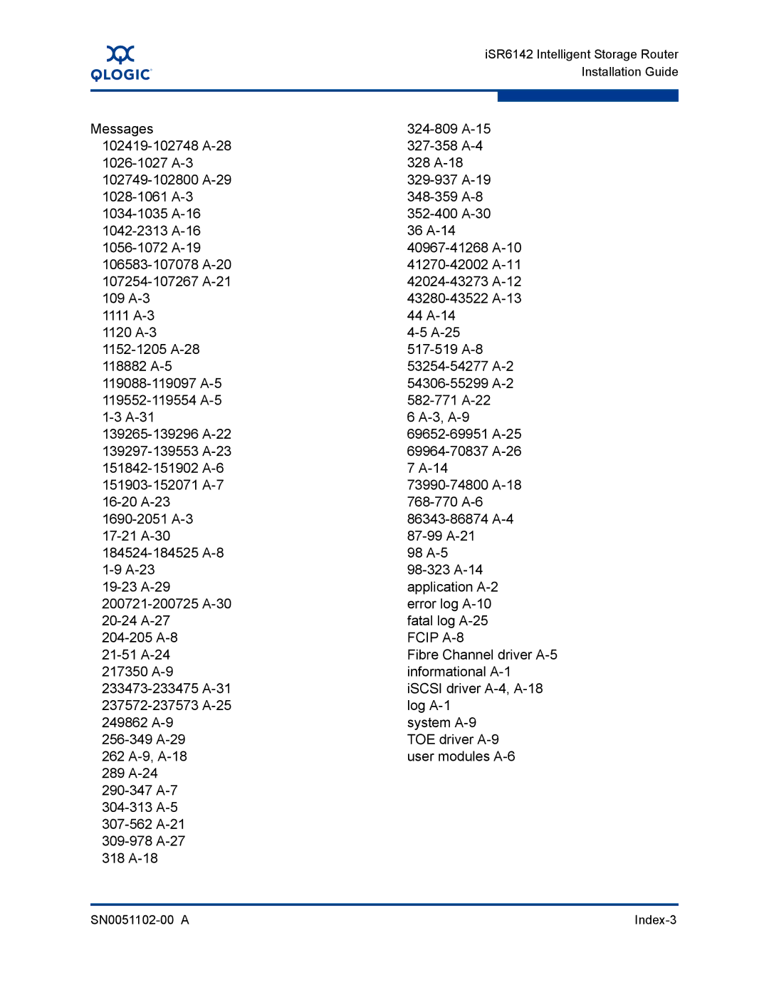 Q-Logic ISR6142 manual Fcip A-8 