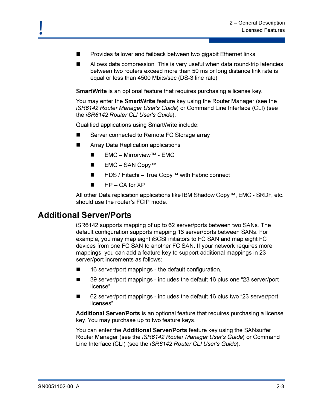 Q-Logic ISR6142 manual Additional Server/Ports 