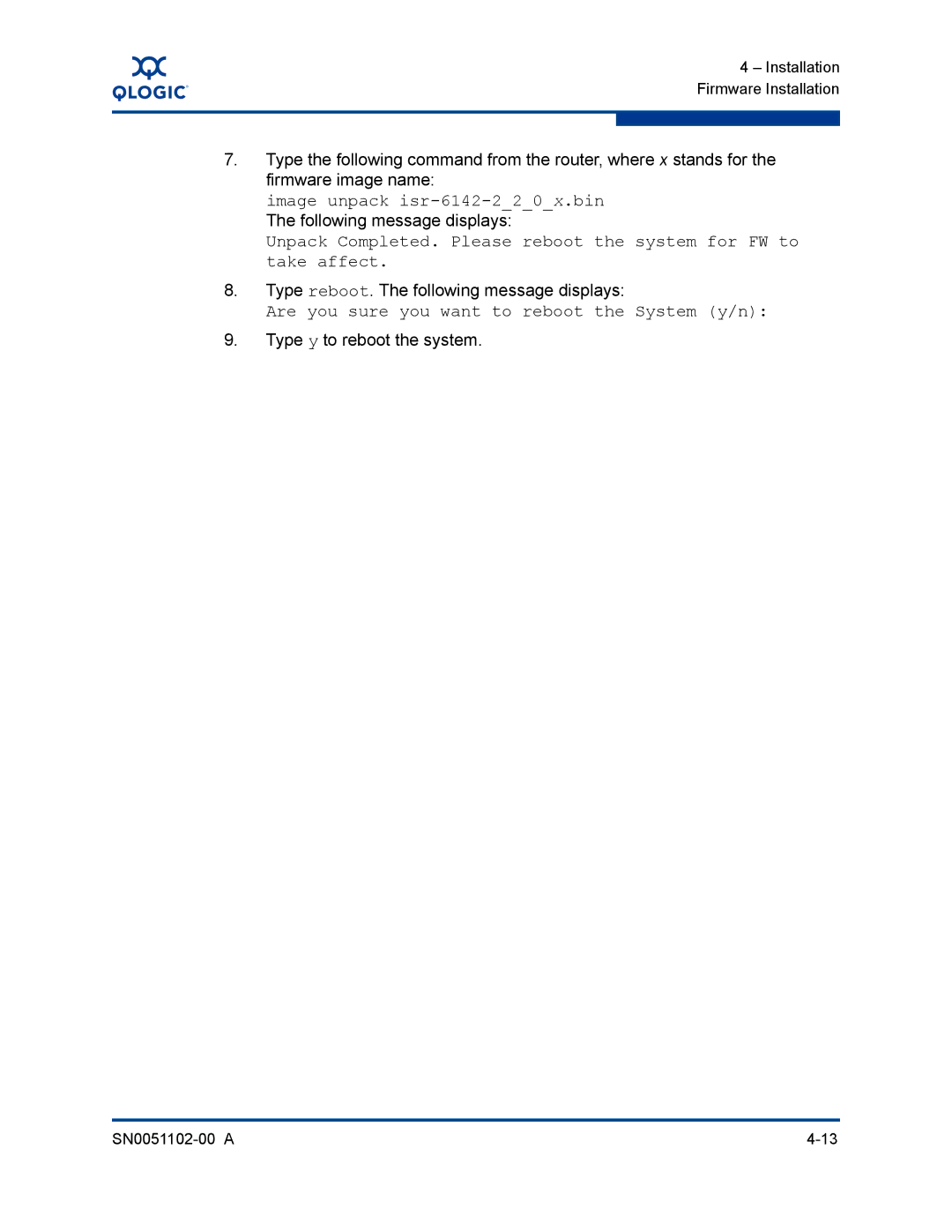 Q-Logic ISR6142 manual Image unpack isr-6142-220x.bin 