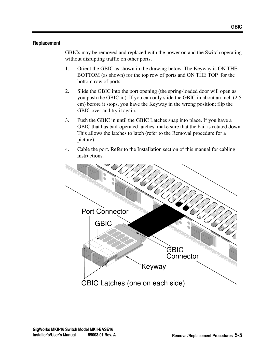 Q-Logic MKII-BASE16 user manual Port Connector 