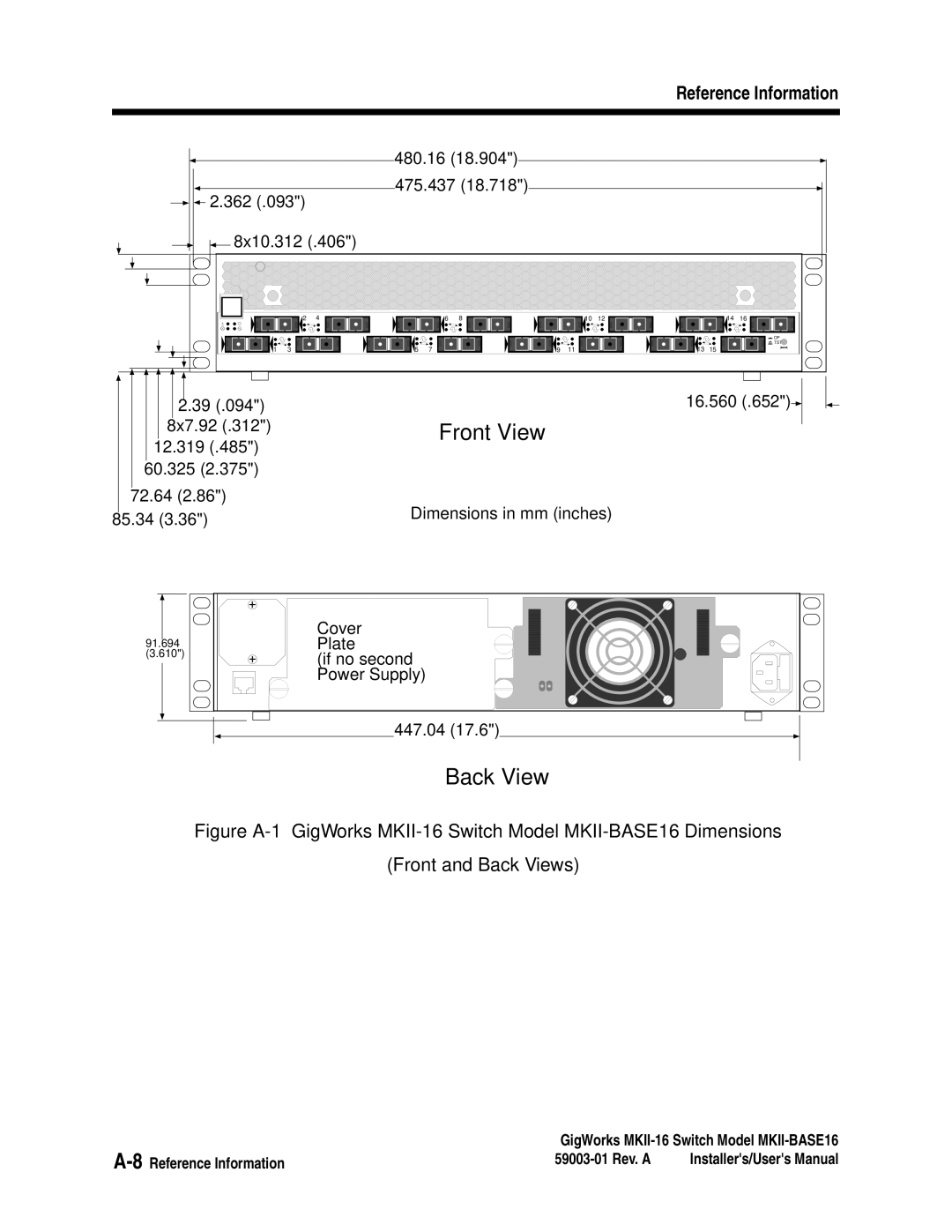 Q-Logic MKII-BASE16 user manual Front View, Reference Information 