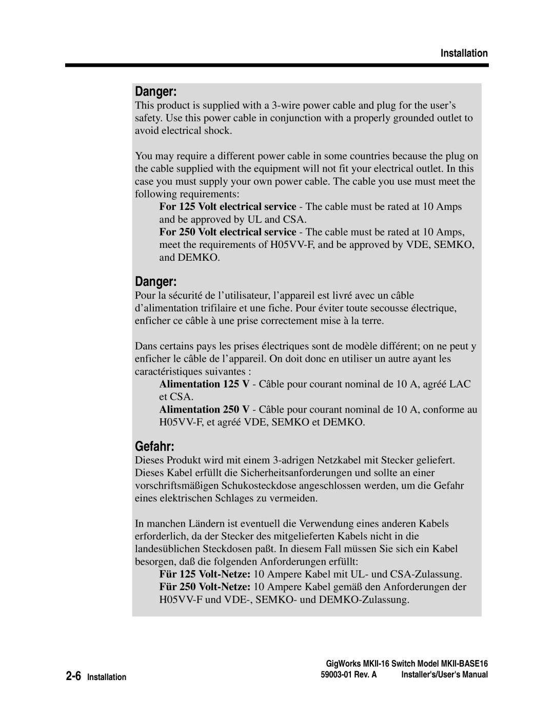 Q-Logic MKII-BASE16 user manual 6Installation 